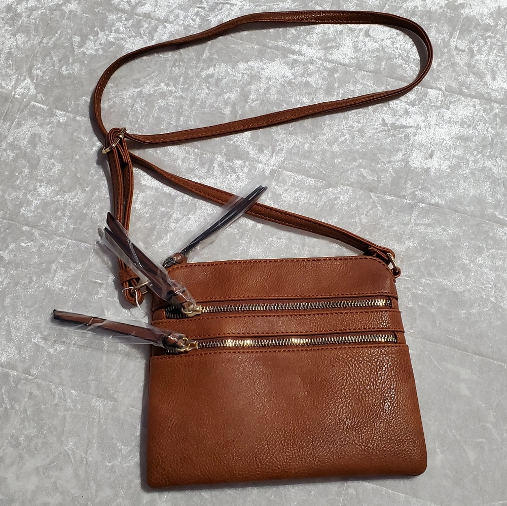 Malibu Skye Tan Vegan Leather Crossbody Purse